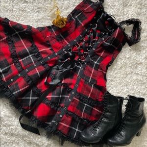 Hell Bunny Plaid Goth Punk dress